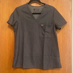 Figs Women’s Charcoal V-Neck Scrub Top